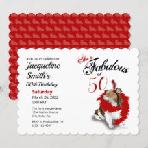 50 et fabuleux Anniversaire Sheltie Chien Rouge