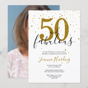 Invitation 50 et fabuleux Black Black 50th Birthday Photo