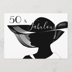 Invitation 50 et fabuleux Design art déco élégant B&W