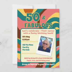 Invitation 50 et Fabuleux rétro style fête d'anniversaire
