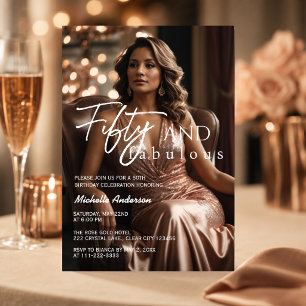 Invitation 50 et fabuleux Rose photo Gold 50e anniversaire