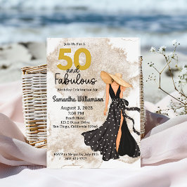 Invitation 50 et Fabulous Black and Gold fête d'anniversaire