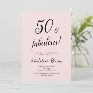 Invitation 50 et Fabulous Blush Rose Black 50e anniversaire