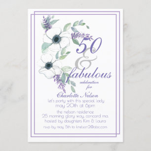 Invitation 50 et Fabulous Elegant Floral Aquarelle