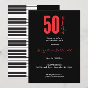 Invitation 50 et Fabulous Fun Red & Black Anniversaire