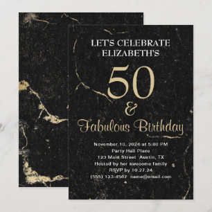 Invitation 50 et Fabulous Gold Black Marble