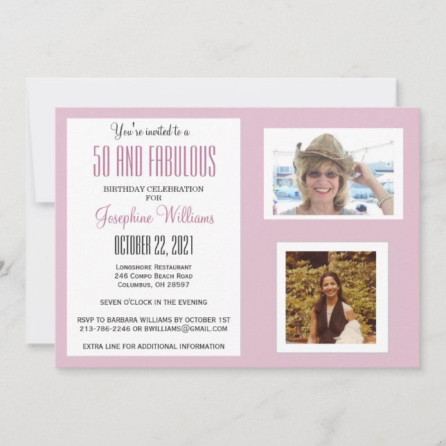 Invitation 50 et Fabulous Party Photos (Devant)