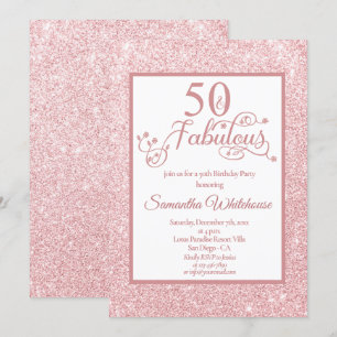 Invitation 50 et Fabulous Rose Gold Parties scintillant fête 