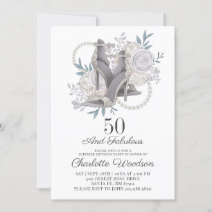 Invitation 50 et Fabulous Silver Parties scintillant Chaussur