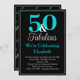 Invitation 50 et Fabulous Turquoise Blue sur Black