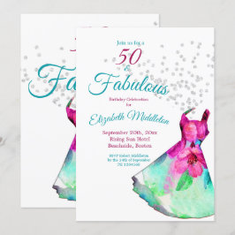 Invitation 50 Fabuleuse élégante Parties scintillant robe flo