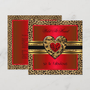 Invitation 50 & fabuleux Leopard Wild at Heart Black Gold Red