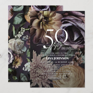 Invitation 50 & Fabuleux Moderne Dark Moody Purple Floral