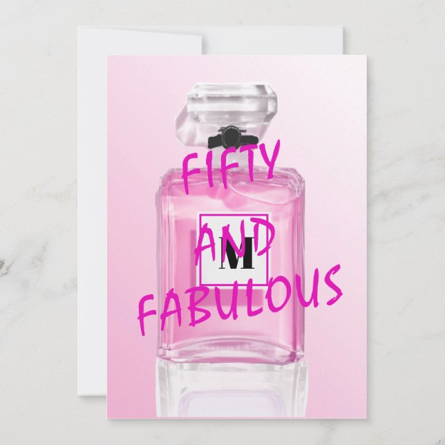Invitation 50 Fabuleux Monogramme Français Chic Rose Parfum (Dos)