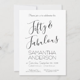 Invitation 50 & Fabulous Black Elegant 50th Birthday Party 