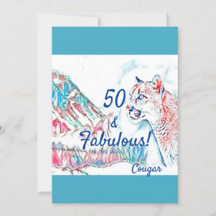 Invitation 50 & Fabulous Cougar Wildcat 50e fête d'anniversai