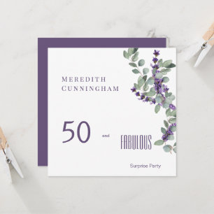 Invitation 50 & Fabulous Lavender Surprise fête d'anniversair