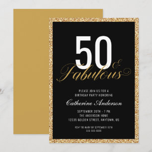 Invitation 50 & Fabulous Parties scintillant élégante fête d'