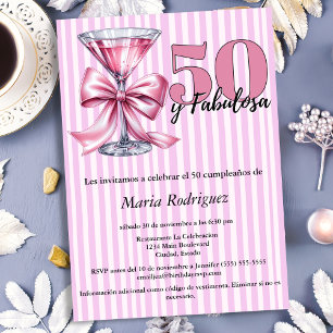 Invitation 50 y Fabulosa Pink Martini espagnol 50e anniversai
