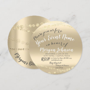 Invitation 50e 60e 70e 80e anniversaire Confetti Gold