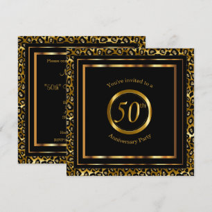 Invitation 50e année d'or avec Motif léopard