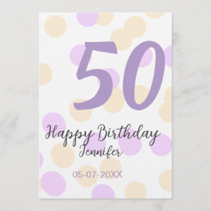 Invitation 50e anniversaire ajouter nom date violet orange po