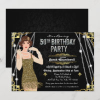 50e Anniversaire Années 1920 Gatsby Fille Flapper