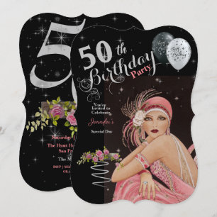 Invitation 50e anniversaire Art Déco Design Anniversaire