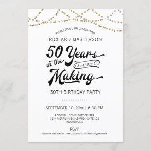 Invitation 50e anniversaire auriculaire aurifère