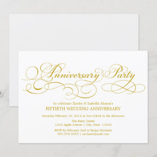 Invitation 50e anniversaire   Blanc/Or