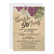 50e anniversaire Cheers à 50 ans Vintage Rustique