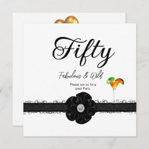 Invitation 50e Anniversaire Cocktails Balloons