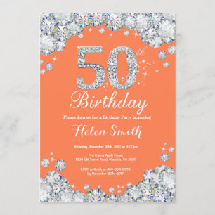 Invitation 50e anniversaire Coral et Diamant d'argent