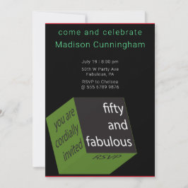 Invitation 50e anniversaire Cube géométrique Spectaculaire