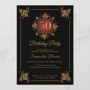 Invitation 50e anniversaire de Black And Gold