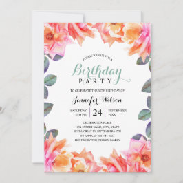 Invitation 50e anniversaire de fête Elégant Adulte Adulte Ros