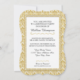 Invitation 50e anniversaire de fête Glam Great Gatsby Style