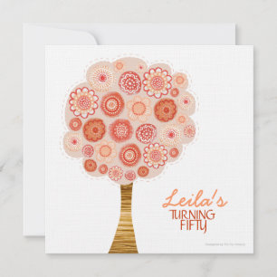 Invitation 50e anniversaire de fête Orange Blossom Tree Invit