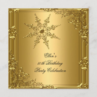 Invitation 50e Anniversaire de la fête d'or Snowflake
