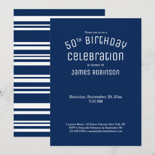 Invitation 50e anniversaire de la Marine moderne Bleu Stripes