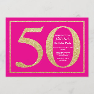 Invitation 50e anniversaire de la Parties scintillant Hot Pin