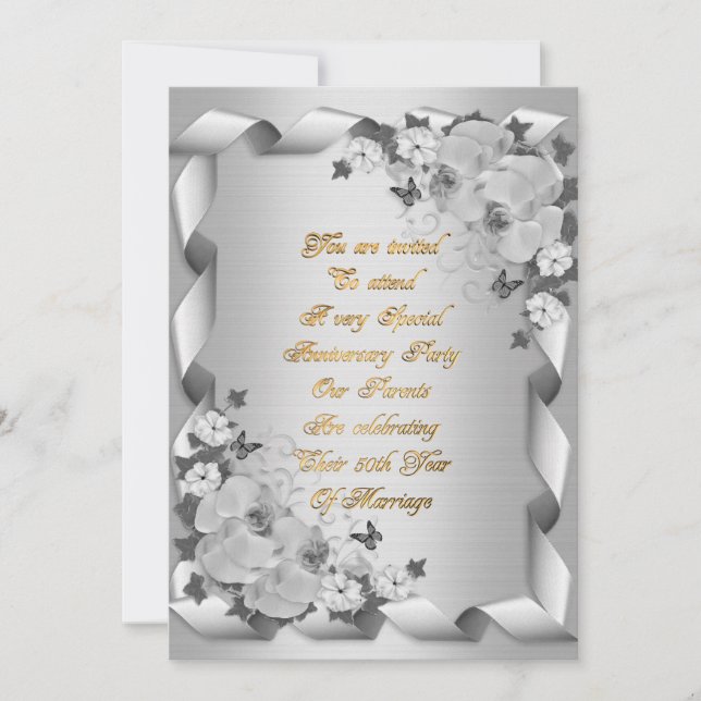 Invitation 50e anniversaire de l'invitation des parents (Devant)
