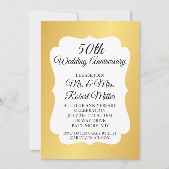 Invitation - 50e anniversaire de mariage Confetti  (Devant)