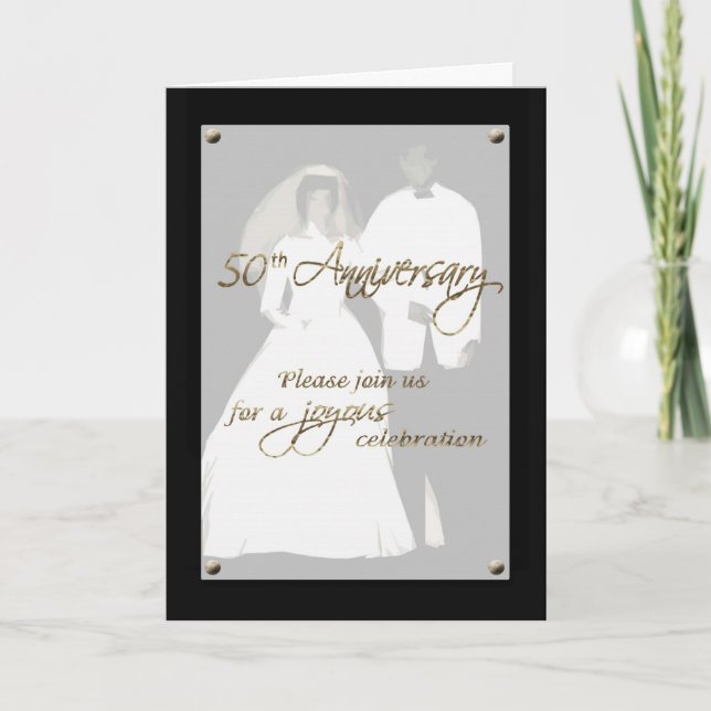 Invitation 50e anniversaire de mariage couple (Devant)