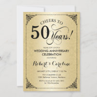 50e anniversaire de mariage - Damier noir or