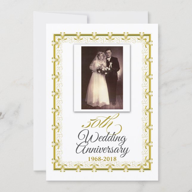 Invitation 50e anniversaire de Mariage d'or, photo (Devant)