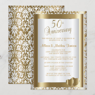 Invitation 50e anniversaire de Mariage d'or   Texte do-it-you