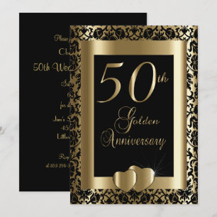Invitation 50e anniversaire de Mariage d'or   Texte do-it-you