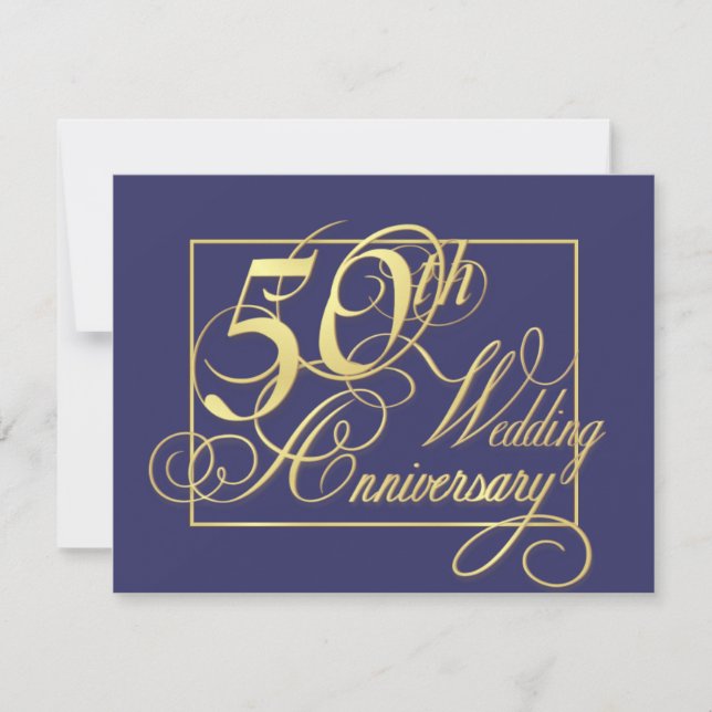 Invitation 50e anniversaire de mariage - Économique spécial (Devant)