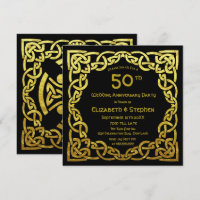 50e anniversaire de mariage Nœud celtique noir et 